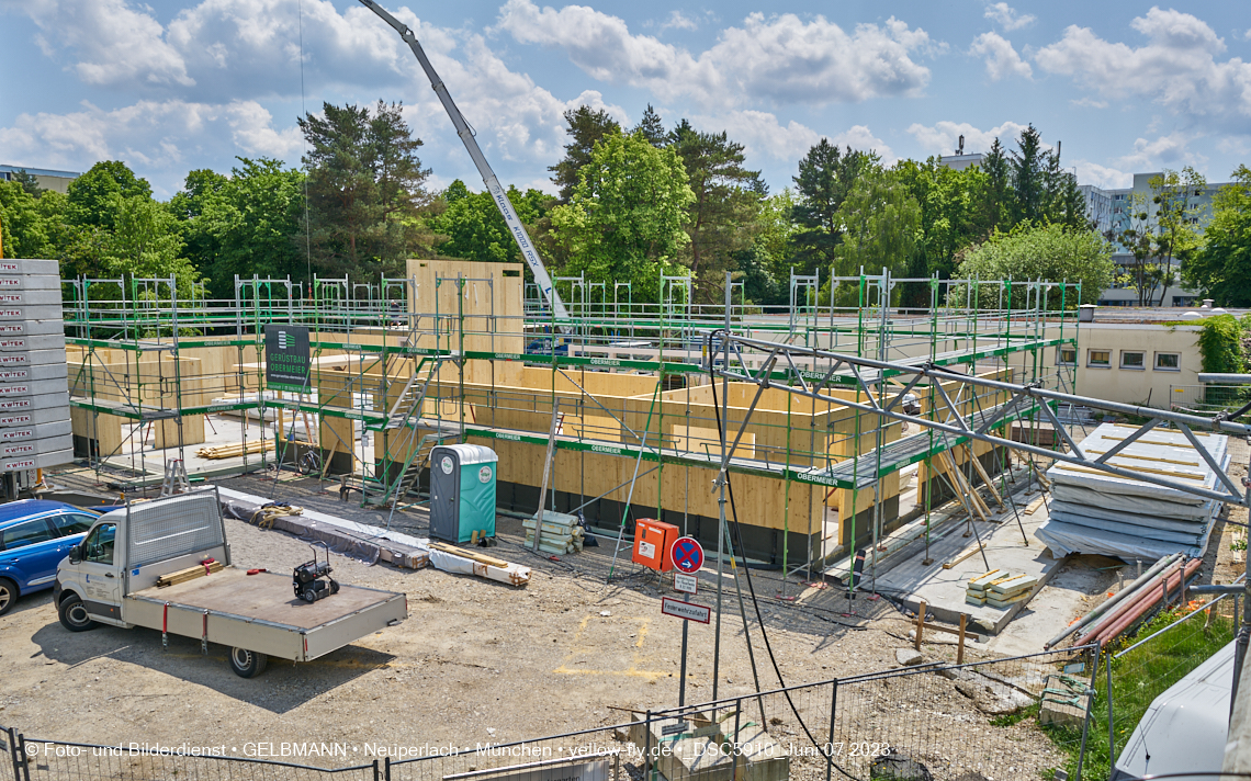 07.06.2023 - aktuelle Fotos von der »Baustelle zum Hort für Kinder« in Neuperlach in München
